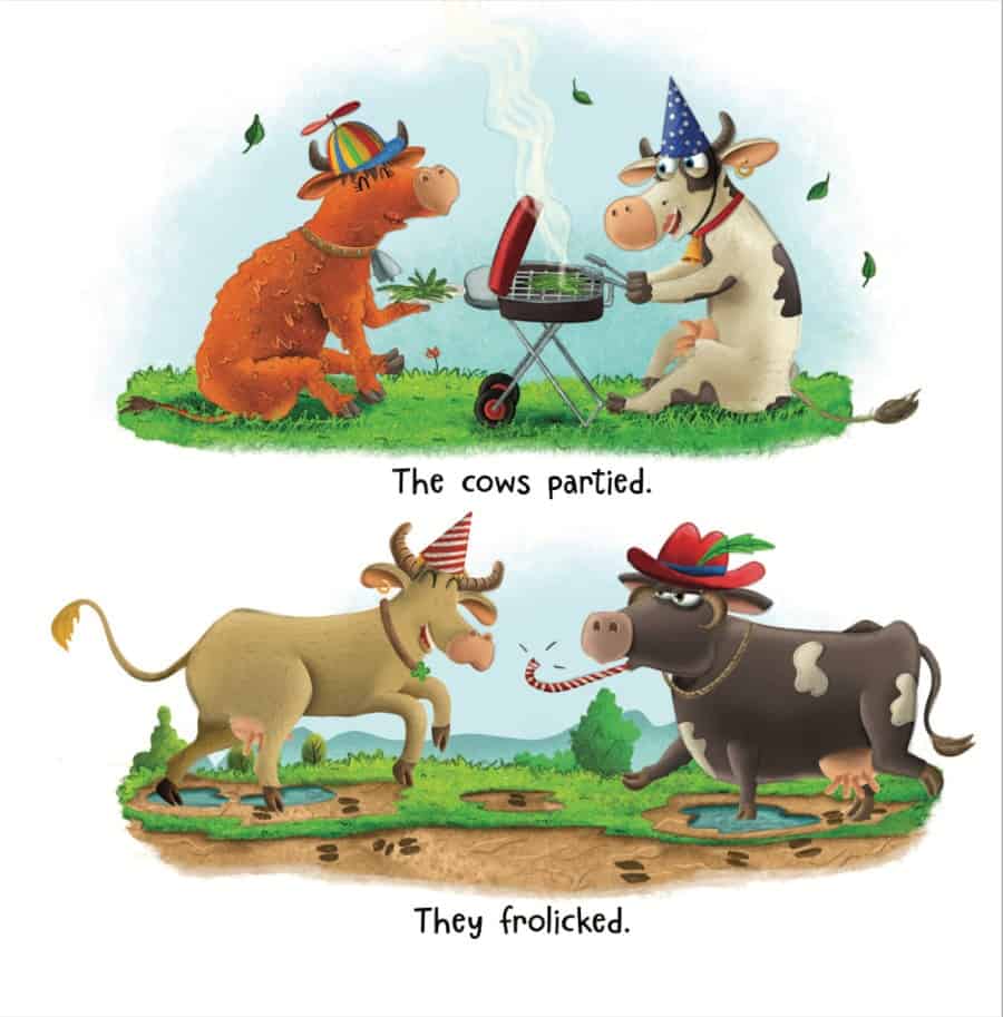 A page from Moos, Mud, Mayhem! by Deborah C. Aalbers