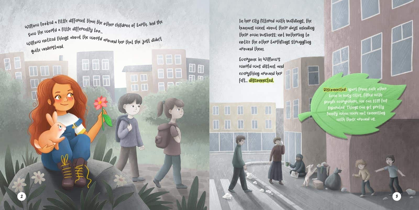The author of the tree spot opted to include page numbers in her book. Illustrated and designed by GetYourBookIllustrations.